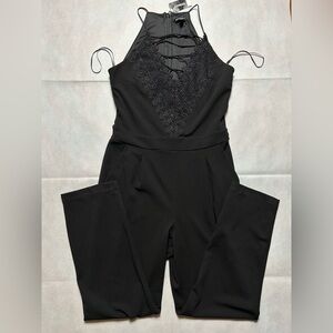 Express black lace and strappy jumpsuit NWT size small